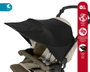 KioKids Parasol Adicional Universal Para Cochecito Infantil Negro +0 meses Protección UPF+40