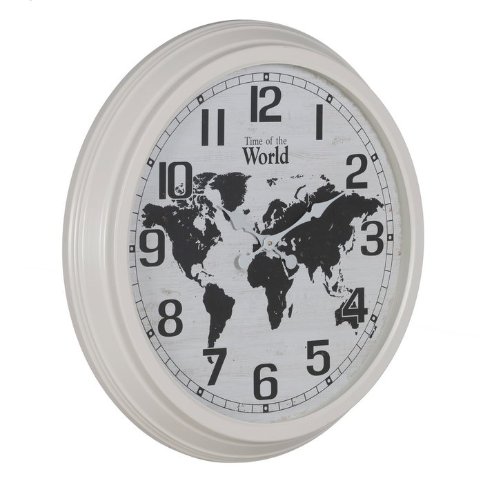 Reloj Blanco-Negro Metal Decoración 70 X 70 X 6,50 cm Reloj Blanco-Negro Metal Decoración 70 X 70 X 6,50 cm
