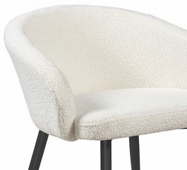 DKD Home Decor Silla Scandi Poliester y Metal Blanco 60 x 70 x 60 cm (2 Unidades)