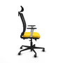 PIQUERAS Y CRESPO Silla de oficina Haches con mecanismo Sincro/Traslack, Amarillo y Negro