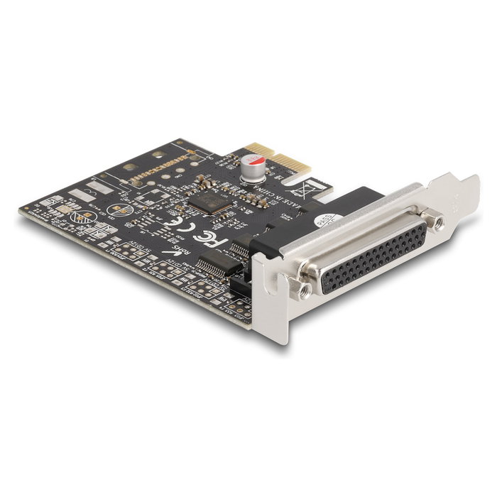 DeLOCK Tarjeta PCI Express a 4 x Serie RS-232, VGA, Negro