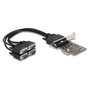 DeLOCK Tarjeta PCI Express a 4 x Serie RS-232, VGA, Negro