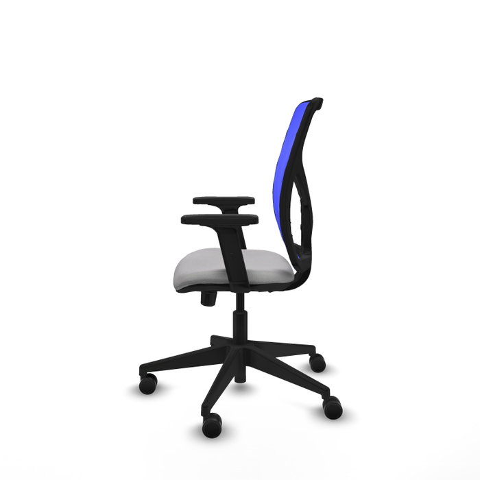 PIQUERAS Y CRESPO Silla de oficina Motilla con mecanismo Sincro/Traslack, Gris claro y Azul
