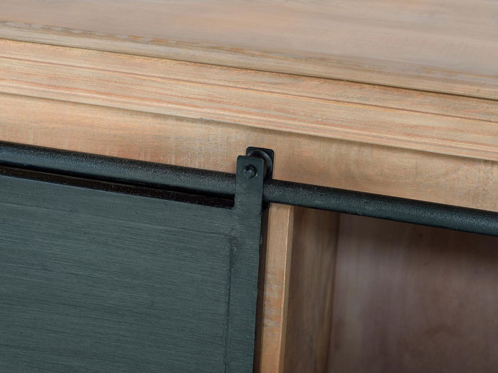 Giner y Colomer Aparador Industrial con 6 Cajones y 2 Puertas Correderas, Madera de Mango y Metal, 190x85x40 cm