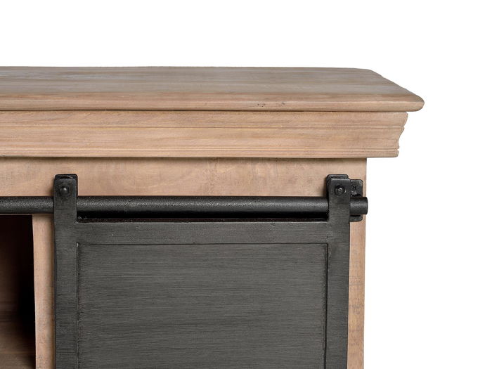 Giner y Colomer Aparador Industrial con 6 Cajones y 2 Puertas Correderas, Madera de Mango y Metal, 190x85x40 cm