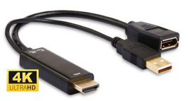 MicroConnect Convertidor HDMI a DisplayPort con Alimentación USB