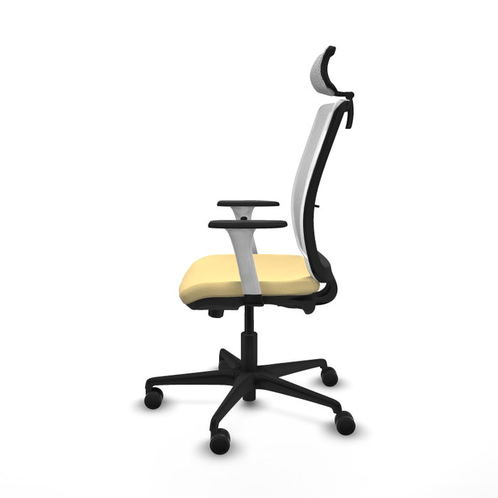 PIQUERAS Y CRESPO Silla de oficina Haches con mecanismo Sincro/Traslack, Crema y Blanco PIQUERAS Y CRESPO Silla de oficina Haches con mecanismo Sincro/Traslack, Crema y Blanco