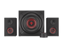 GENESIS Altavoces 2.1 Helium 610 BT con Bluetooth, 60W RMS, Subwoofer 6.5", Control Remoto, Para PC y Gaming - Negro/Rojo