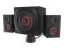 GENESIS Altavoces 2.1 Helium 610 BT con Bluetooth, 60W RMS, Subwoofer 6.5", Control Remoto, Para PC y Gaming - Negro/Rojo