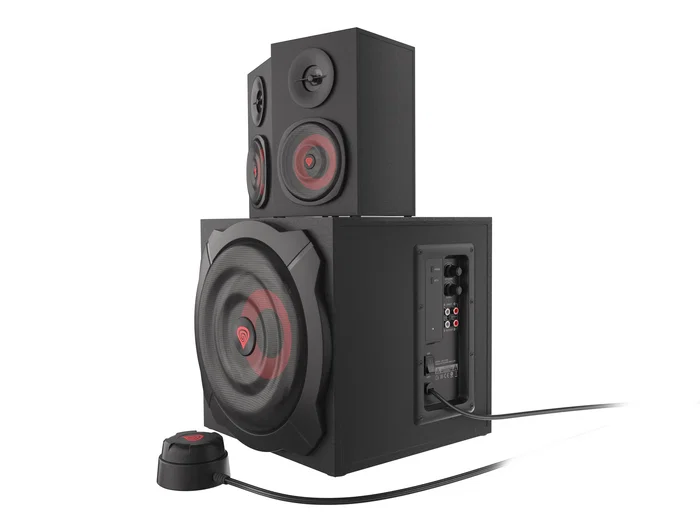 Genesis Helium 610BT 60W RMS 2.1 Bluetooth Negro, Rojo