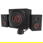 Genesis Helium 610BT Altavoces 2.1 para PC, Bluetooth 4.2, 60 W RMS, Subwoofer Activo, Madera, Negro y Rojo