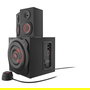 Genesis Helium 610BT Altavoces 2.1 para PC, Bluetooth 4.2, 60 W RMS, Subwoofer Activo, Madera, Negro y Rojo