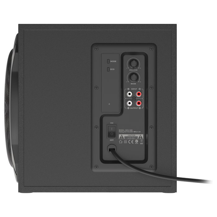 Genesis Helium 610BT Altavoces 2.1 para PC, Bluetooth 4.2, 60 W RMS, Subwoofer Activo, Madera, Negro y Rojo