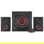 Genesis Helium 610BT Altavoces 2.1 para PC, Bluetooth 4.2, 60 W RMS, Subwoofer Activo, Madera, Negro y Rojo
