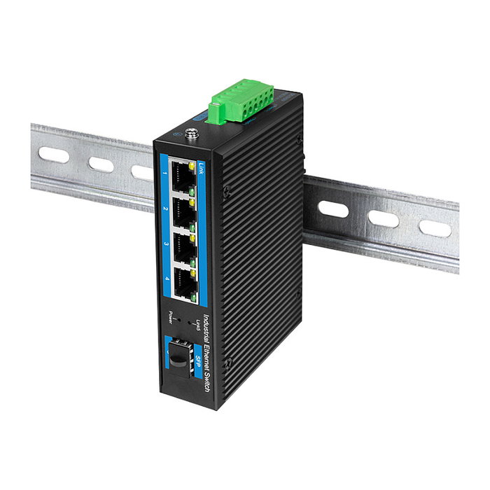 LogiLink Industrial Gigabit Ethernet Switch, 4-Port 1000 Mbps + 1 port SFP