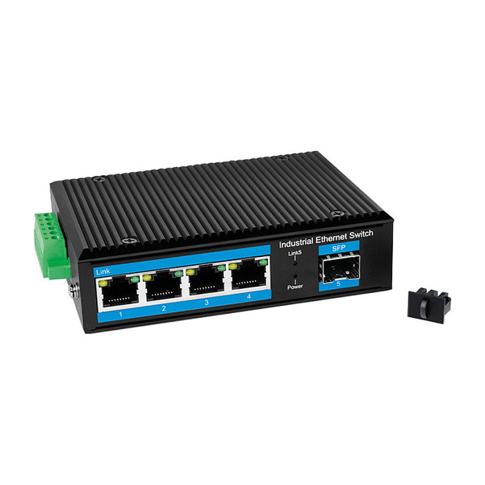 LogiLink Industrial Gigabit Ethernet Switch, 4-Port 1000 Mbps + 1 port SFP