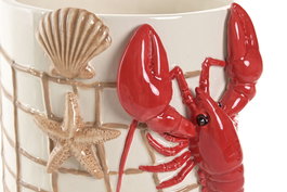 DKD Home Decor Macetero Mediterraneo Crema Rojo 17 x 15.5 x 19 cm Ceramica