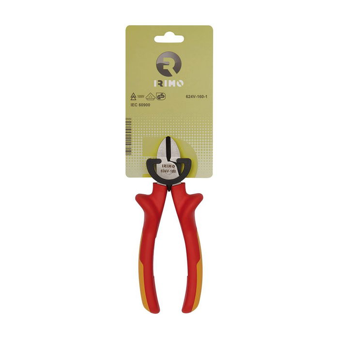Irimo Alicate Cortante Diagonal Aislado 1000V 160mm Mango Bi-material Acero Alto Rendimiento