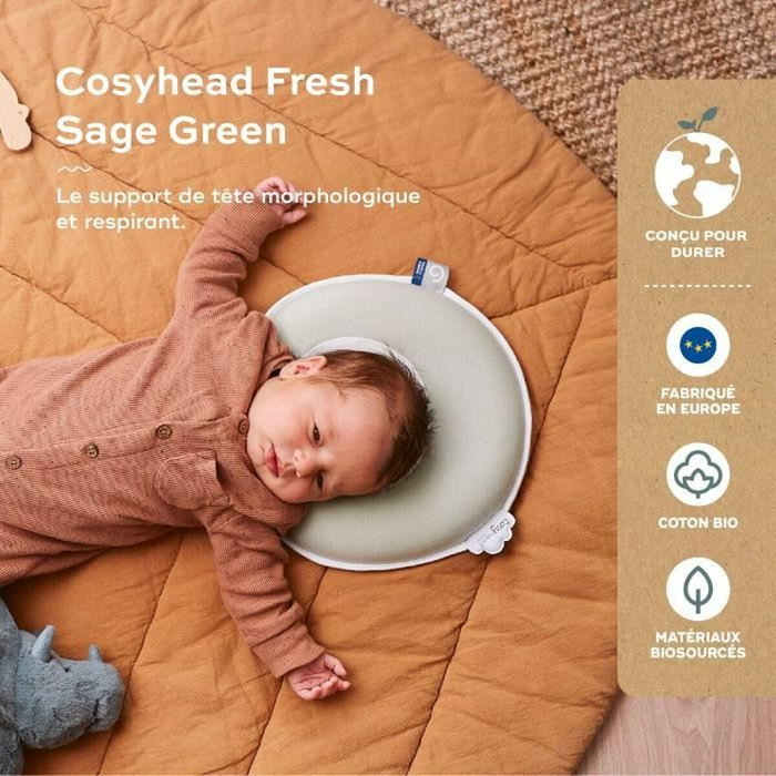 Babymoov Reposacabezas Bebé Cosyhead Algodón Orgánico Certificado Oeko-Tex Verde Salvia Fresco BAB3661276188624 Babymoov Reposacabezas Bebé Cosyhead Algodón Orgánico Certificado Oeko-Tex Verde Salvia Fresco BAB3661276188624