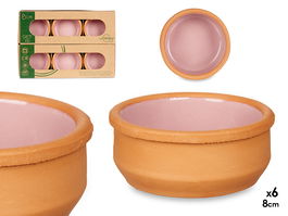 La Dehesa Set 6 Cazuelas Barro 8 cm Color Rosa (Set de 10)