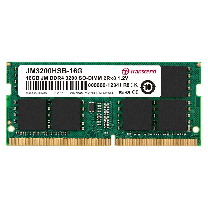 Transcend JM3200HSB-16G - Memoria RAM para PC/Portátil 16 GB DDR4 3200 MHz 260-pin SO-DIMM CL22 Unbuffered Transcend JM3200HSB-16G - Memoria RAM para PC/Portátil 16 GB DDR4 3200 MHz 260-pin SO-DIMM CL22 Unbuffered