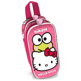 KARACTERMANIA Portatodo 3D Funny Hello Kitty Doble Escolar con Relieve y 2 Compartimentos 9.5x22x8cm