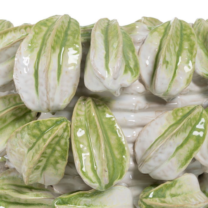 Jarrón Verde-Blanco Cerámica Decoración 33,50 X 33 X 23 cm