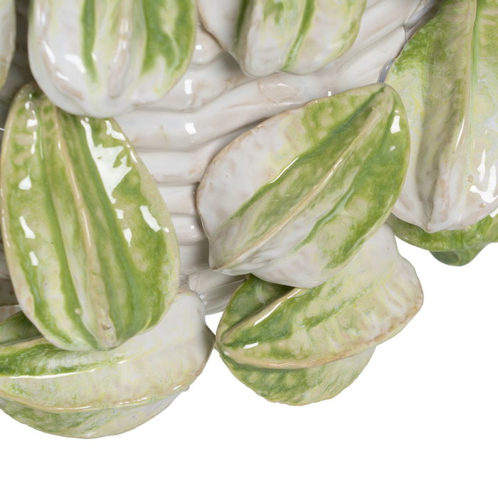 Jarrón Verde-Blanco Cerámica Decoración 33,50 X 33 X 23 cm