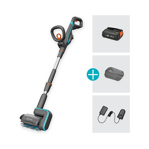 Gardena AquaBrush P4A Limpiador de terrazas con batería de 2.5Ah/18V Gardena AquaBrush P4A Limpiador de terrazas con batería de 2.5Ah/18V