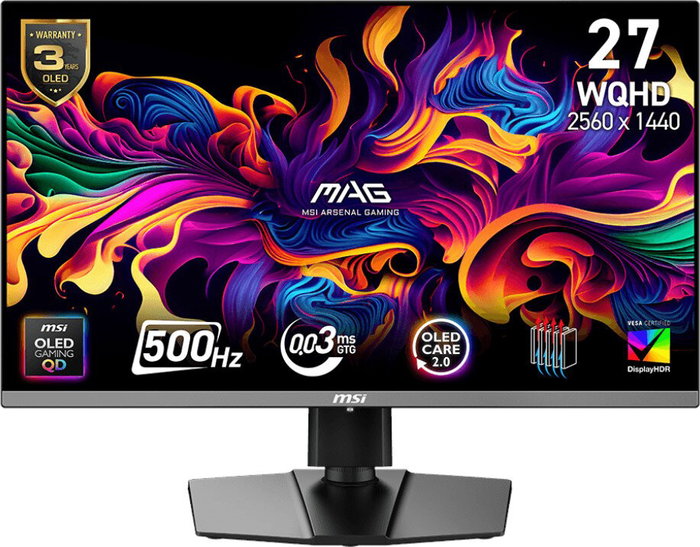 MSI MAG 272QP QD-OLED X50 Monitor Gaming 26.5 pulg QHD 500Hz