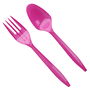 Party Time Juego De 24 Cubiertos Desechables para Fiesta Colores Surtidos Fucsia Azul