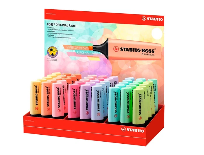 Stabilo Boss Original Marcadores Pastel con Expositor de 45 Unidades Stabilo Boss Original Marcadores Pastel con Expositor de 45 Unidades