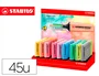Stabilo Boss Original Marcadores Pastel con Expositor de 45 Unidades