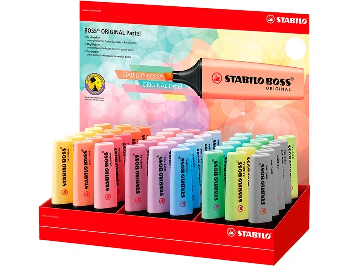Stabilo Boss Original Marcadores Pastel con Expositor de 45 Unidades Stabilo Boss Original Marcadores Pastel con Expositor de 45 Unidades