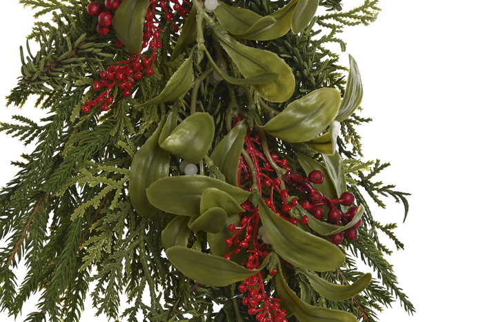 DKD Home Decor Rama de Acebo Colgante Verde PVC 30x8x61 cm