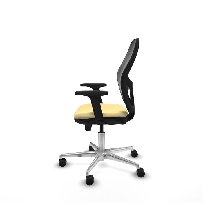 PIQUERAS Y CRESPO Silla de oficina Jorquera con mecanismo Sincro/Traslack, Similpiel Crema y Malla Negra PIQUERAS Y CRESPO Silla de oficina Jorquera con mecanismo Sincro/Traslack, Similpiel Crema y Malla Negra