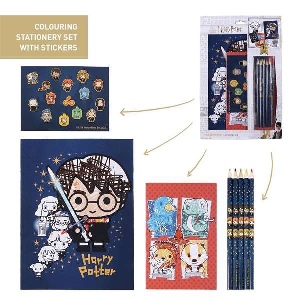 Cerdá Set de Papelería Coloreable Harry Potter para Colorear - Juego Creativo para Niños de 3 a 12 Años, Multilingüe