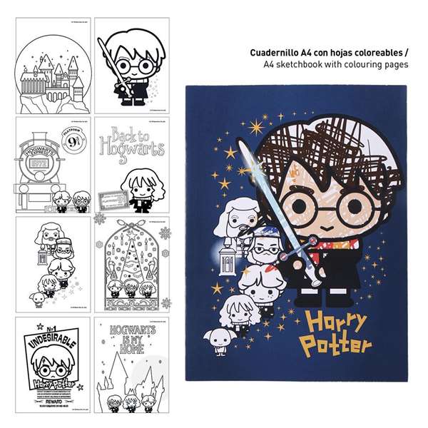 Cerdá Set de Papelería Coloreable Harry Potter para Colorear - Juego Creativo para Niños de 3 a 12 Años, Multilingüe