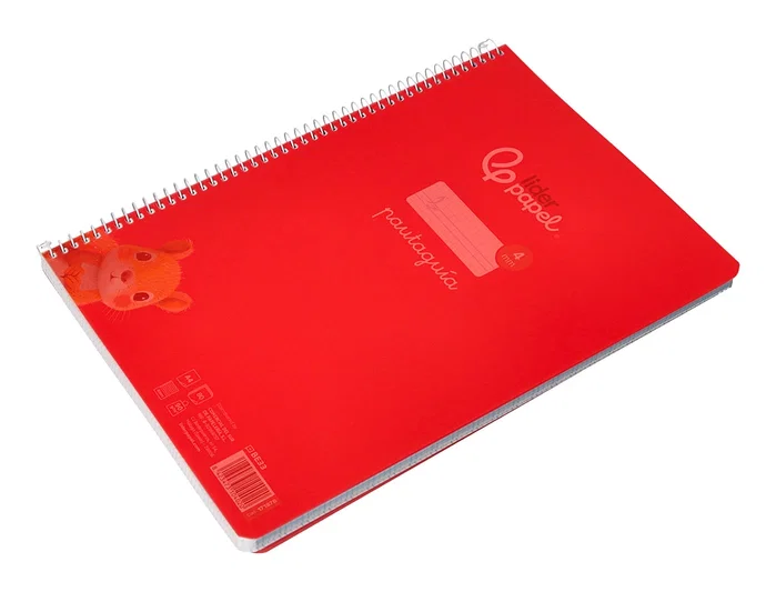 Liderpapel Cuaderno Espiral Pautaguía A4 80 Hojas 90g Cuadro 4mm Rojo