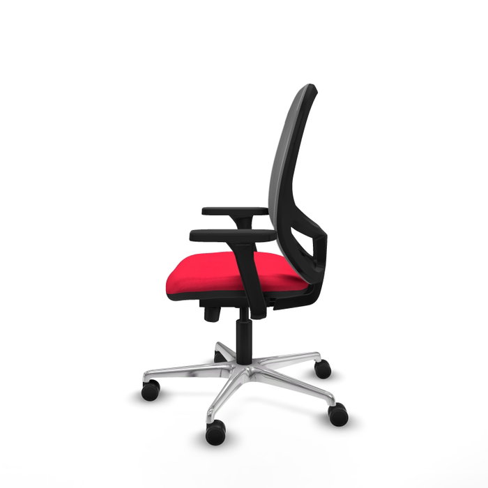 PIQUERAS Y CRESPO Silla de oficina Cilanco con mecanismo Sincro/Traslack, Tela Roja y Malla Gris