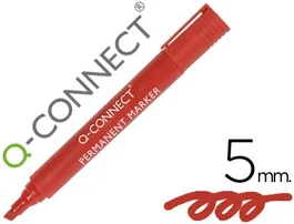 Q-connect Rotulador Permanente Rojo Punta Biselada 5 mm