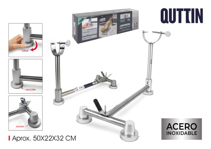 Quttin Soporte Jamonero Inox Succión Quttin Soporte Jamonero Inox Succión