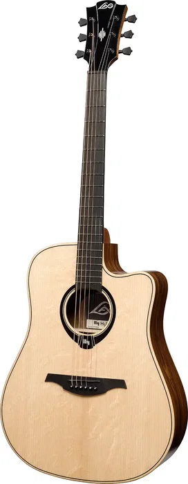 LAG Guitarra Acústica Dreadnought Hyvibe H2 30 A/E Cutaway HyVibe H2 Tapa Abeto Engelmann Fondo Bocote Acabado Brillante