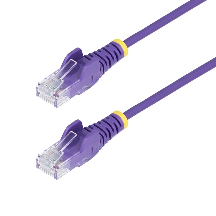 StarTech.com Cable de Red Slim Cat6 1m RJ45 UTP Púrpura - PoE++ 100W, 28AWG, Delgado para Flujo Aire, Cubierta LSZH, Cumple ANSI/TIA-568-C.2 - N6PAT100CMPLS