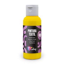 Tcolors Pintura Textil Amarilla 80 ml - Alta Adherencia y Flexibilidad, Aplicación con Rodillo, Pincel o Aerógrafo