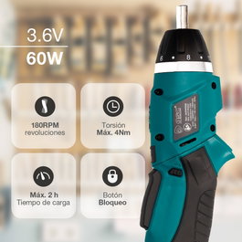 Hantums Mini atornillador inalámbrico 3.6V