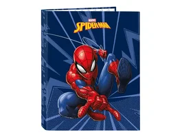Safta Carpeta de cartón Spiderman con 4 anillas mixtas