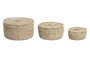 DKD Home Decor Set de 3 Cestas de Fibra 35x35x19 cm Natural