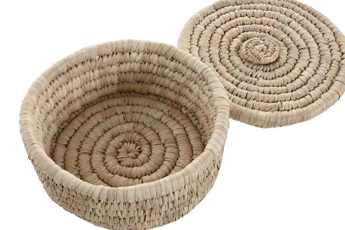DKD Home Decor Set de 3 Cestas de Fibra 35x35x19 cm Natural DKD Home Decor Set de 3 Cestas de Fibra 35x35x19 cm Natural