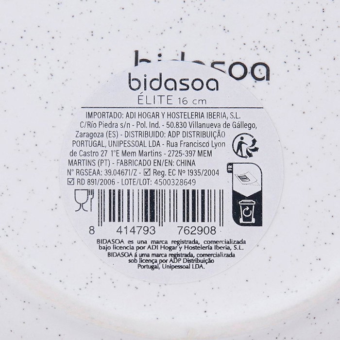 Plato Pan Porcelana Elite Bidasoa 16 cm (24 Unidades)